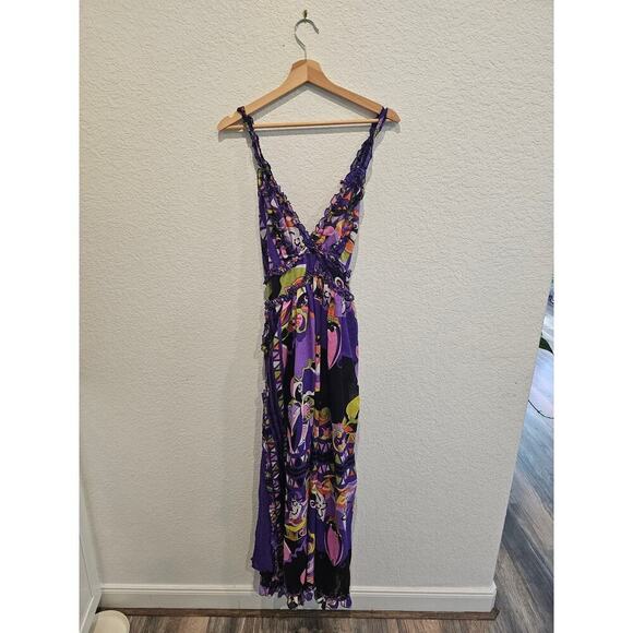 Live4truth Cotton blend purple geometric maxi. Sz Medium - Picture 3 of 5